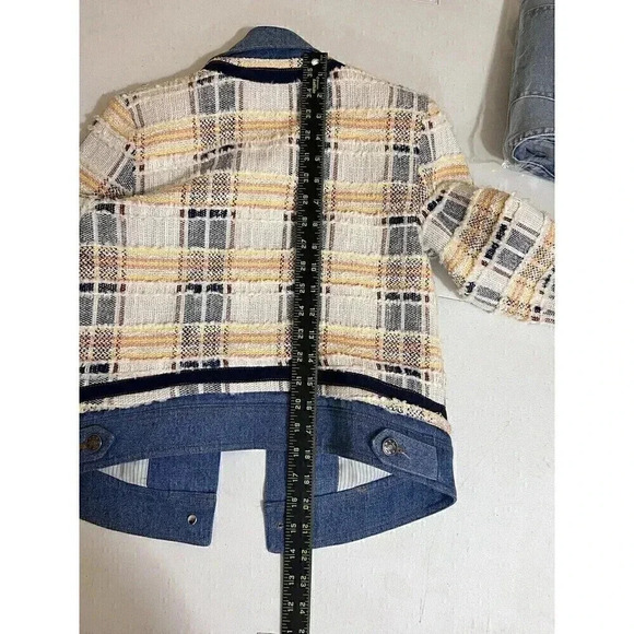 Veronica Beard Santiago Button Front Tweed Denim Jacket Womens Size 0 - Picture 13 of 16
